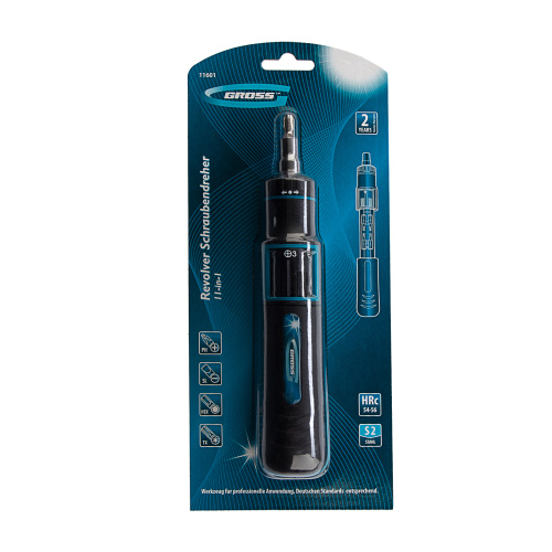 Отвертка реверсивная с револьверным механизмом, 11 шт, сталь S2 Gross купить в Москве с доставкой по всей России | ProtosMarket.ru