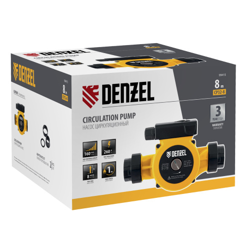 Циркуляционный насос CP32-8, напор 8 м, 160 л/мин, 1 м кабель, монт. длина 180 мм Denzel купить в Москве с доставкой по всей России | ProtosMarket.ru