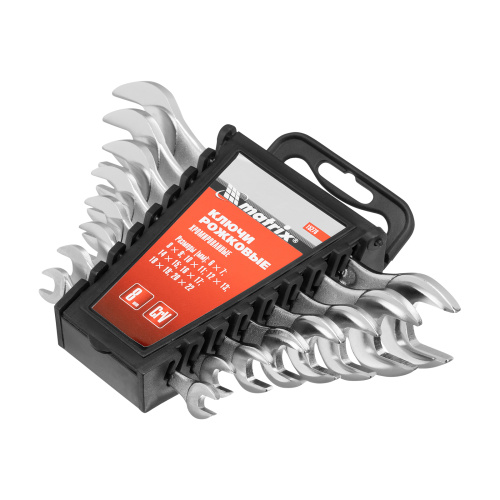 Набор ключей рожковых, 6-22 мм, 8 шт, CrV, хромированные Matrix купить в Москве с доставкой по всей России | ProtosMarket.ru