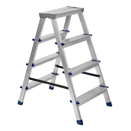 Стремянка двусторонняя 4 ступени, алюминиевая, Сибртех купить в Москве с доставкой по всей России | ProtosMarket.ru