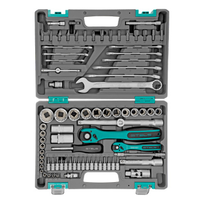 Набор инструментов 1/2", 1/4", CrV, 12 гранные головки, пластиковый кейс, 82 предмета Stels купить в Москве с доставкой по всей России | ProtosMarket.ru