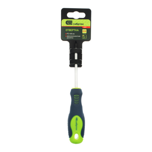 Отвертка, PZ1 х 80 мм, CrV, двухкомпонентная рукоятка Сибртех купить в Москве с доставкой по всей России | ProtosMarket.ru