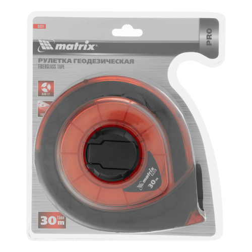 Рулетка геодезическая 30 м х 15 мм, закрытый корпус, фибергласовая лента, двусторонняя шкала, Pro Matrix купить в Москве с доставкой по всей России | ProtosMarket.ru