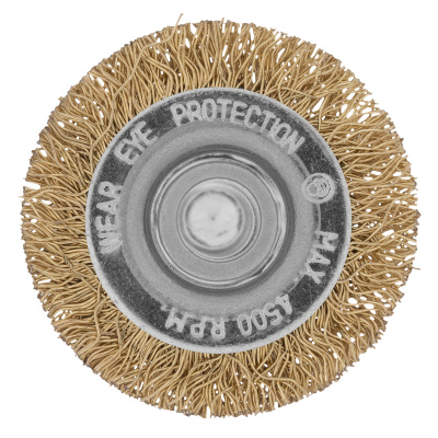 Щетка для дрели, 40 мм, плоская со шпилькой, латунированная витая проволока Matrix по ценам производителя в Казани с доставкой по всей России