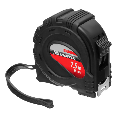 Рулетка Black,7,5 м х 25 мм,обрезиненный корпус Matrix купить в Москве с доставкой по всей России | ProtosMarket.ru