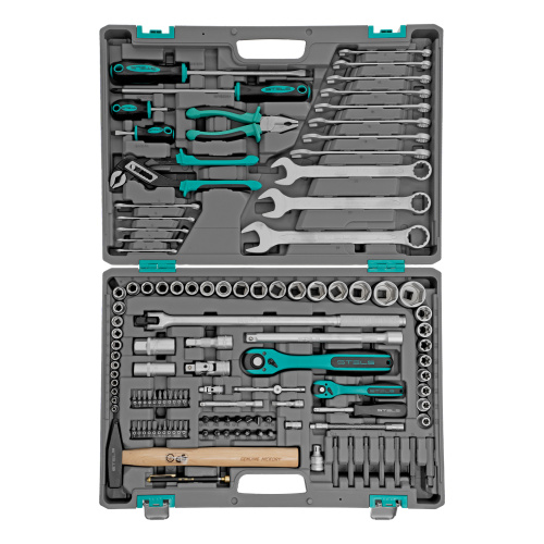 Набор инструментов, 1/4", 1/2", Cr-V, S2, усиленный кейс, 119 предметов Stels купить в Москве с доставкой по всей России | ProtosMarket.ru