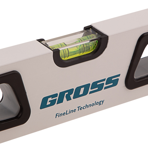 Уровень алюминиевый, 600 мм, усиленный, рукоятки, фрезерованный, 3 глазка, магнитный Gross купить в Москве с доставкой по всей России | ProtosMarket.ru