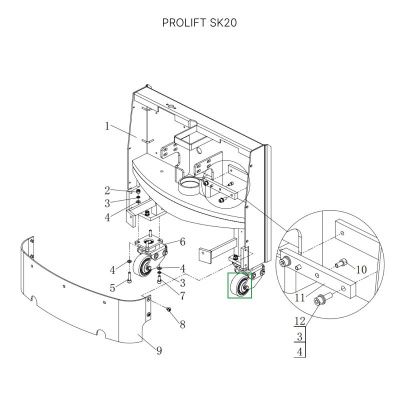 Опорное колесо для тележек SK20 купить в Москве с доставкой по всей России | ProtosMarket.ru