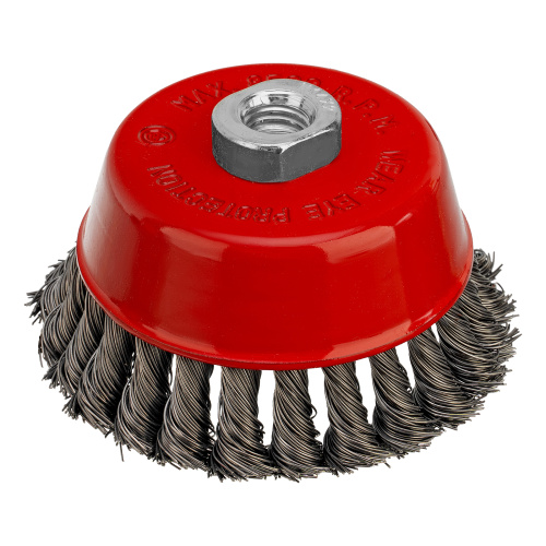 Щетка для УШМ, 100 мм, М14, "чашка", крученая проволока 0.5 мм Matrix по ценам производителя в Казани с доставкой по всей России