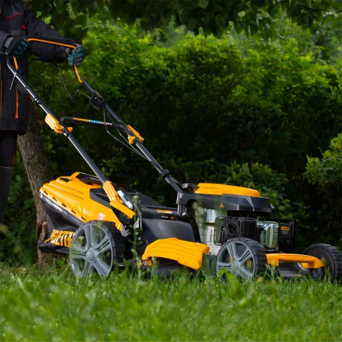 Газонокосилка бензиновая GLD-520SP, 196 куб.см, ширина 52 см, привод, 7 уровней,травосборник 60 л Denzel купить в Москве с доставкой по всей России | ProtosMarket.ru