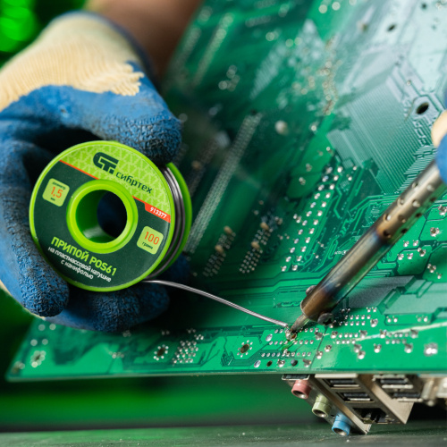 Припой с канифолью, D 1.5 мм, 100 г, POS61, на пластмассовой катушке Сибртех купить в Москве с доставкой по всей России | ProtosMarket.ru