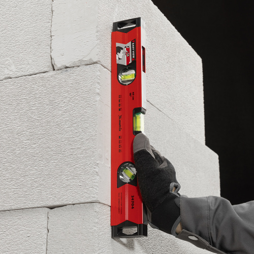 Уровень алюминиевый магнитный, 400 мм, фрезерованный, 3 глазка (1 зеркальный) усиленный Matrix по ценам производителя в Казани с доставкой по всей России