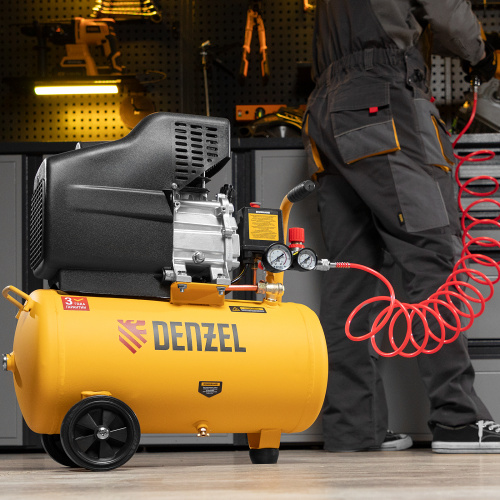 Компрессор воздушный DC1500/24, прямой привод, 1.5 кВт, 24 литра, 220 л/мин Denzel по ценам производителя в Казани с доставкой по всей России
