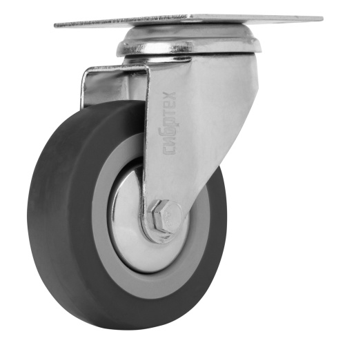 Колесо поворотное D 75 мм, крепление  платформенное Сибртех купить в Москве с доставкой по всей России | ProtosMarket.ru