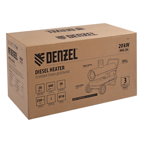 Дизельная тепловая пушка NHG-20i, 20 кВт, 600 м3/ч, непрямой нагрев, цифровой термостат Denzel по ценам производителя в Казани с доставкой по всей России