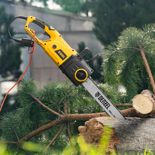 Пила цепная электрическая EDS-2000, 2 кВт,продольная, шина 40 см, шаг 3/8, паз 1.3 мм, 56 звеньев Denzel купить в Москве с доставкой по всей России | ProtosMarket.ru