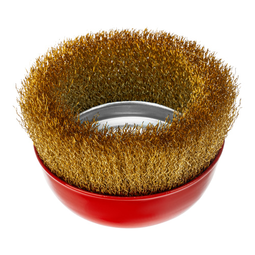 Щетка для УШМ, 125 мм, М14, "чашка", латунированная витая проволока Matrix по ценам производителя в Казани с доставкой по всей России