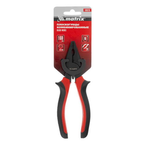Плоскогубцы комбинированные Black Nickel, 160 мм, двухкомпонентные рукоятки Matrix купить в Москве с доставкой по всей России | ProtosMarket.ru