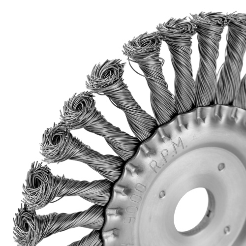 Щетка для УШМ 175 мм, посадка 22.2 мм, плоская, крученая металлическая проволока Сибртех по ценам производителя в Казани с доставкой по всей России
