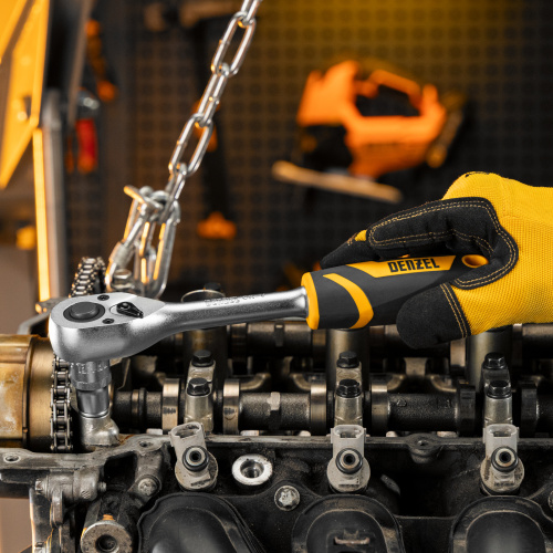 Ключ-трещотка 1/2", 90 зубьев, с быстрым сбросом, CrV Denzel купить в Москве с доставкой по всей России | ProtosMarket.ru