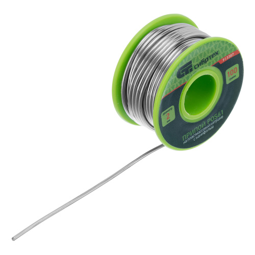 Припой с канифолью, D 2 мм, 100 г, POS61, на пластмассовой катушке Сибртех купить в Москве с доставкой по всей России | ProtosMarket.ru