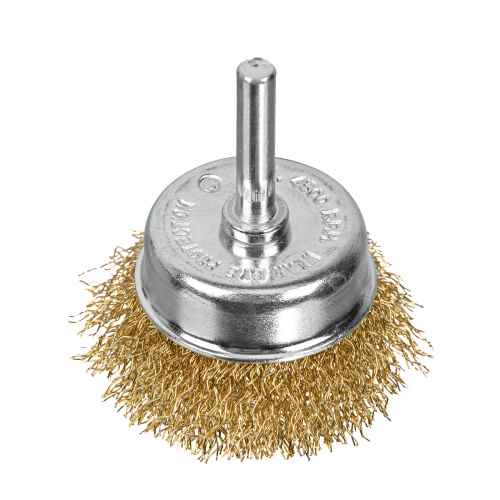 Щетка для дрели, 50 мм, "чашка" со шпилькой, латунированная витая проволока Matrix по ценам производителя в Казани с доставкой по всей России