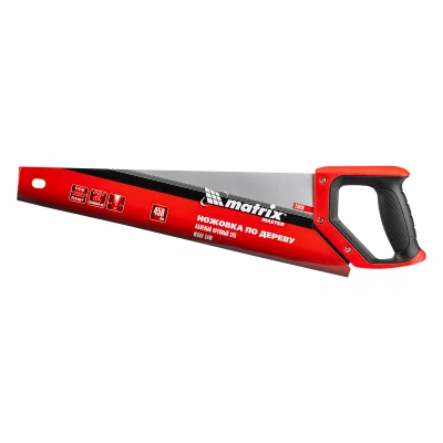 Ножовка по дереву, 450 мм, зуб 2D, каленый крупный зуб 5-6 TPI, двухкомпонентная рукоятка Matrix по ценам производителя в Казани с доставкой по всей России