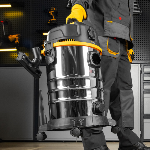 Пылесос строительный RVC30, 1400 Вт, бак 30 л, шланг 3 м, розетка с автосинхр. Denzel купить в Москве с доставкой по всей России | ProtosMarket.ru