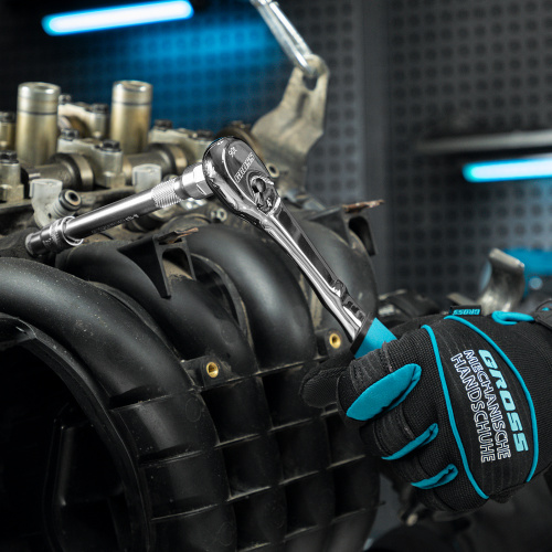 Ключ-трещотка 3/8", CrV, 90 зубьев, усиленный, хром Gross купить в Москве с доставкой по всей России | ProtosMarket.ru