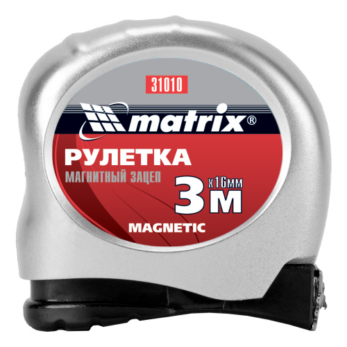 Рулетка Magnetic,3 м х 16 мм,магнитный зацеп Matrix по ценам производителя в Казани с доставкой по всей России