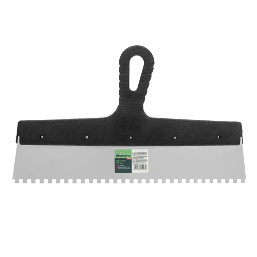 Шпатель  из нержавеющей стали, 350 мм, зуб 6 х 6 мм, пластмассовая ручка Сибртех купить в Москве с доставкой по всей России | ProtosMarket.ru