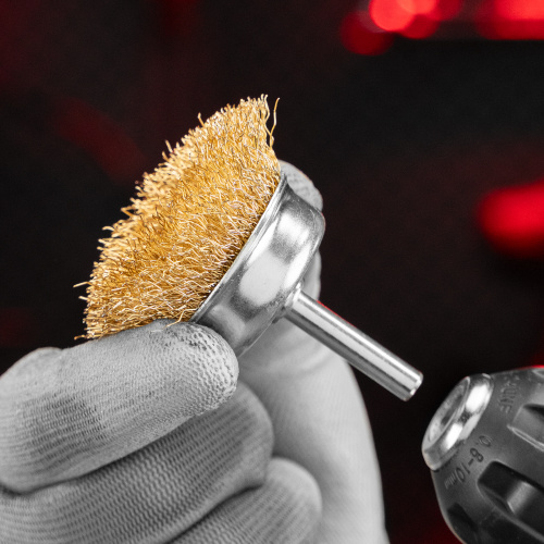 Набор щеток для дрели, 3 шт, 1 плоская, 50 мм, 2 "чашки", 25-50 мм, со шпильками Matrix по ценам производителя в Казани с доставкой по всей России