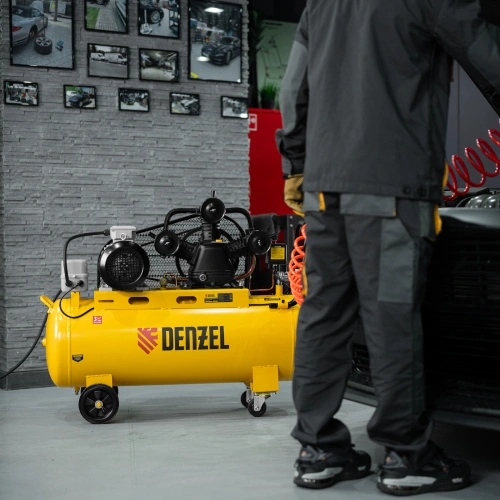 Компрессор воздушный BCW3000-T/100, ременный привод, 3.0 кВт, 100 литров, 520 л/мин Denzel по ценам производителя в Казани с доставкой по всей России