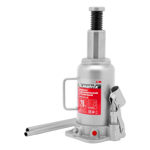 Домкрат гидравлический бутылочный, 20 т, высота подъема 242-452 мм Matrix купить в Москве с доставкой по всей России | ProtosMarket.ru