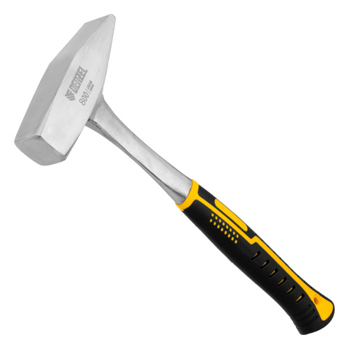 Молоток слесарный 800 г, цельнометаллический, двухкомпонентная рукоятка Denzel купить в Москве с доставкой по всей России | ProtosMarket.ru