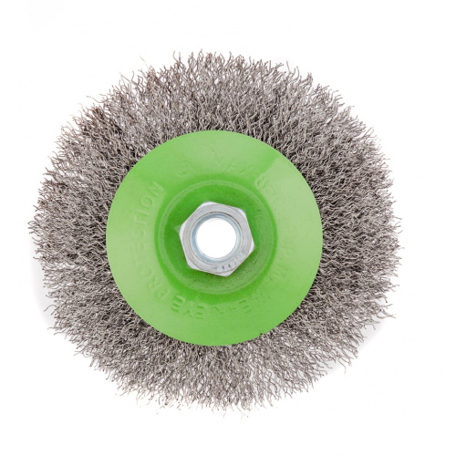 Щетка для УШМ, 115 мм, М14, "тарелка", витая проволока 0.3 мм Сибртех по ценам производителя в Казани с доставкой по всей России