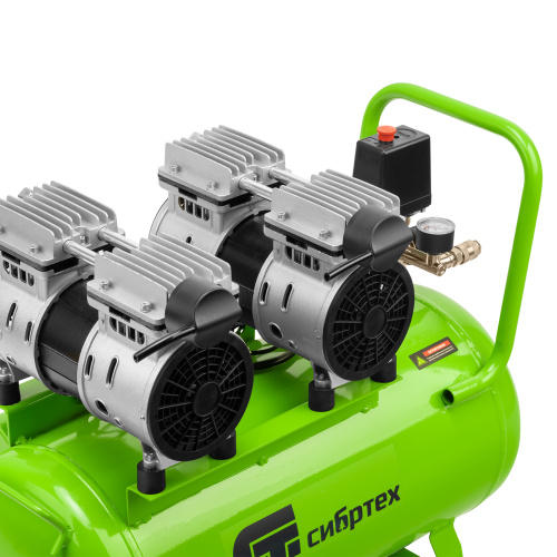 Компрессор безмаслянный малошумный МБ 2000/50, 2000 Вт, 50л, 300 л/мин Сибртех по ценам производителя в Казани с доставкой по всей России