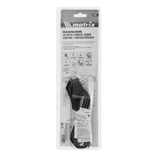 Паяльник, пластик ABS, класс защиты 1, индикатор, медный наконечник с долговечным покрытием, 220 В, 60 W Matrix купить в Москве с доставкой по всей России | ProtosMarket.ru