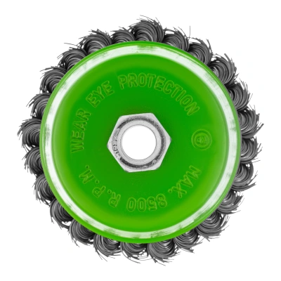 Щетка для УШМ, 100 мм, М14, "чашка", крученая металлическая проволока Сибртех по ценам производителя в Казани с доставкой по всей России