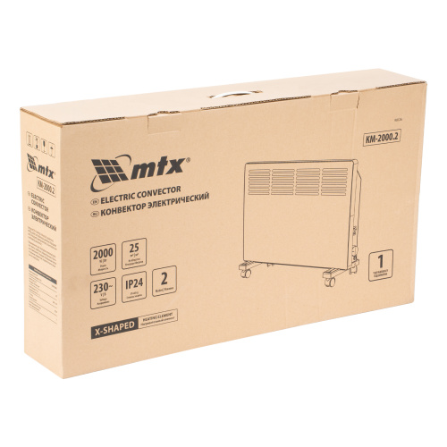 Конвектор электрический КМ-2000.2, 230 В, 2000 Вт, X-образный нагреватель, колеса, термостат MTX по ценам производителя в Казани с доставкой по всей России