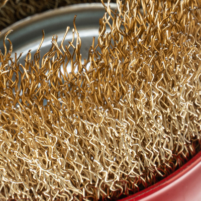 Щетка для УШМ, 75 мм, М14, "чашка", латунированная витая проволока Matrix по ценам производителя в Казани с доставкой по всей России