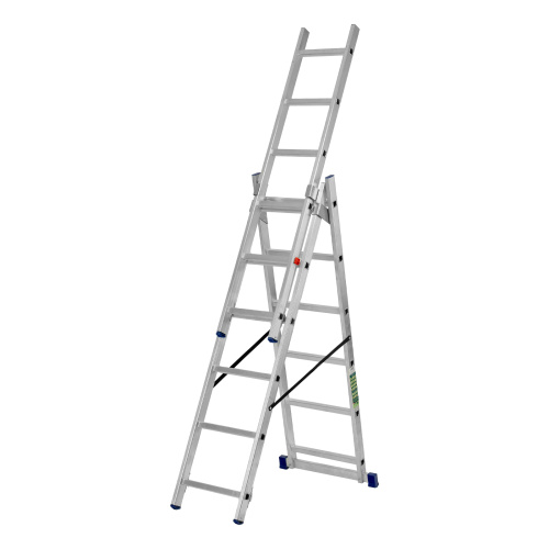 Лестница, 3 х 6 ступеней, алюминиевая, трехсекционная, Сибртех купить в Москве с доставкой по всей России | ProtosMarket.ru