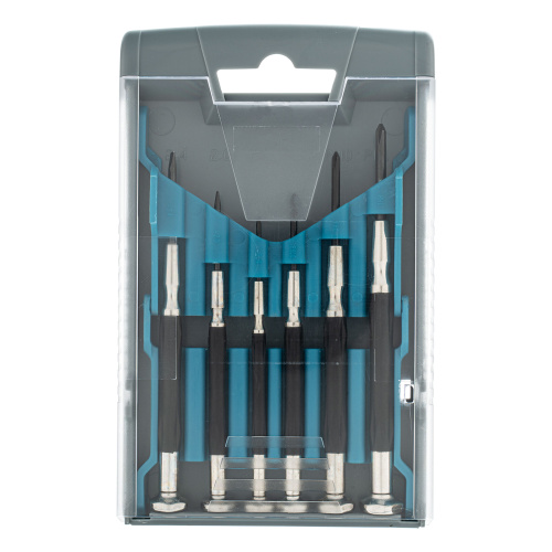 Набор отверток для точной механики, CrMo, металлические обрезиненные рукоятки, 6 шт, бокс трансформер Gross купить в Москве с доставкой по всей России | ProtosMarket.ru