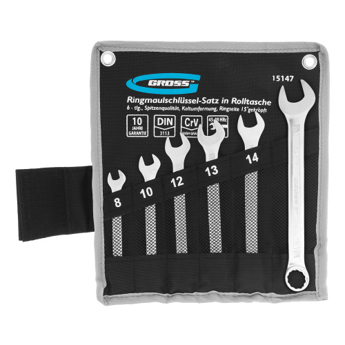 Набор ключей комбинированных 8-17 мм, 6 шт, CrV, холодный штамп Gross купить в Москве с доставкой по всей России | ProtosMarket.ru