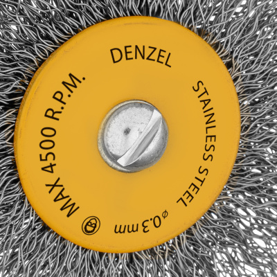 Набор щеток для дрели, 5 Плоских 25-38-50-63-75 мм, шпилька, нерж. вит. проволока Denzel по ценам производителя в Казани с доставкой по всей России