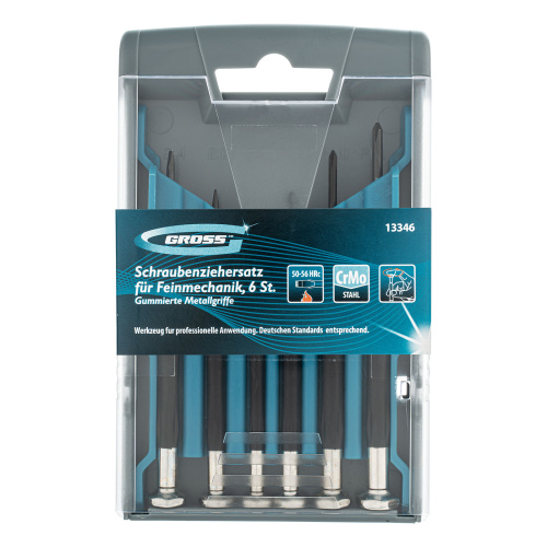 Набор отверток для точной механики, CrMo, металлические обрезиненные рукоятки, 6 шт, бокс трансформер Gross купить в Москве с доставкой по всей России | ProtosMarket.ru