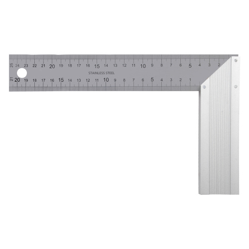 Угольник стальной 250 мм, нержавеющая сталь, градуировка, алюминиевое основание Denzel по ценам производителя в Казани с доставкой по всей России