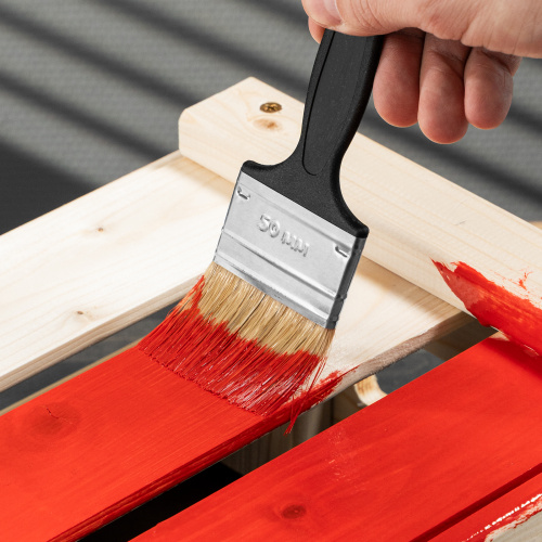 Кисть флейцевая "Стандарт", 50 х 6 мм, натуральная щетина, пластиковая ручка Сибртех купить в Москве с доставкой по всей России | ProtosMarket.ru