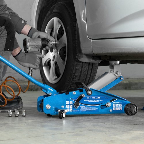Домкрат гидравлический подкатной с фиксатором, 2.5 т, Safety Pin, 140-385 мм, в кейсе Stels купить в Москве с доставкой по всей России | ProtosMarket.ru