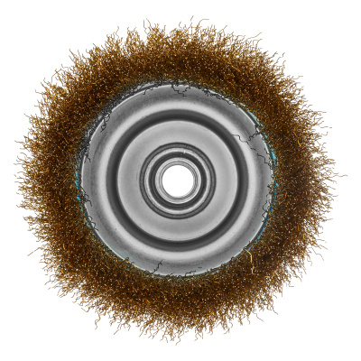 Щетка для УШМ, 125 мм, М14, "чашка", латунированная витая проволока Matrix по ценам производителя в Казани с доставкой по всей России